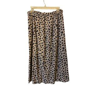 Vtg Adrian Jordan Women’s Sz 14/16 Maxi Skirt Crinkle Leopard Cheetah Print